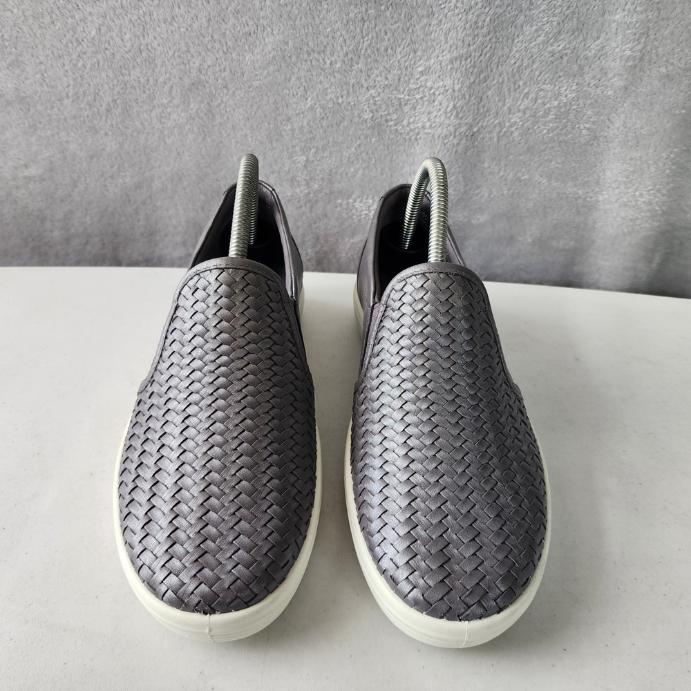 ECCO Slip On Shoes Womens Size 8 Woven Silver Grey Leather Woven Soft 7 EU 39 - Picture 11 of 14